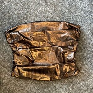 Stradivarius Metallic Strapless top